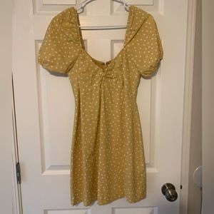 Abercrombie & Fitch Yellow Polka Dot Mini Dress Size Small